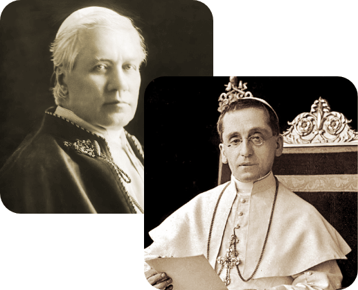 Historical Photo Portraits of Pope Pius X and Pope Benedict XV