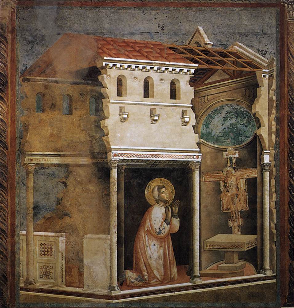 St. Francis of Assisi in the Church of San Damiano: fresco by Giotto in the Upper Basilica of Saint Francis, Assisi.