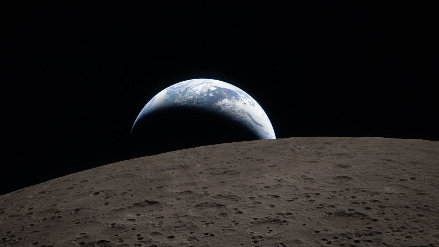 Earthset (2026): a photo of Earth taken from the Artemis II spacecraft.